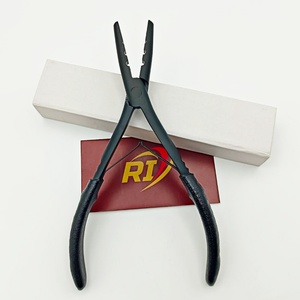 Pince d'extension de cheveux à 3 trous de haute qualité outil de précision en acier inoxydable de 7 pouces avec poignée noire échantillon gratuit écologique - Product Image 6