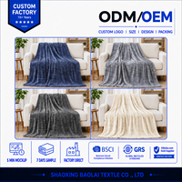 Plaid de luxe doux et moelleux en flanelle texturée gaufrée, couverture chaude et confortable pour lit, canapé et maison