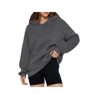 Sweats en molleton surdimensionnés pour femmes rouges à la mode pulls à manches longues pull tenues d'automne sweats à capuche disponibles au prix de gros - Product Image 5