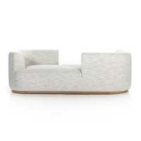 Canapé sectionnel moderne deux places en bois de teck massif, revêtement en tissu mousse, écologique, durable, sans accoudoirs, couleur personnalisable