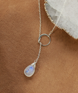 สร้อยคอแบบถักลายพระจันทร์สีรุ้งสร้อยคอแบบมีสายประดับอัญมณีสร้อยคอจี้ทองโบโฮสำหรับผู้หญิง - Product Image 4