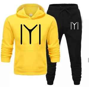 High Quality <b>Slim</b> Fit Winter <b>Black</b> Embroidered Hoodie Jogger Two Piece Set Rhinestone 100% Cotton Tracksuits Manufacturer Men - Product Image 3