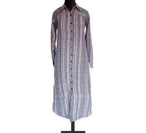 Designer Chiffon <b>Long</b> Sleeve Embroidery Abaya <b>Dress</b> <b>for</b> Muslim Women Casual Traditional Style Front Buttons Printed Lining Hot - Product Image 1
