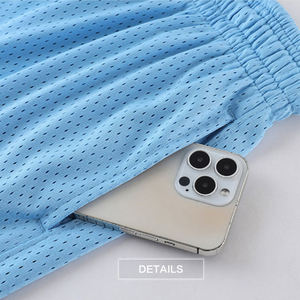 Pantalones cortos de baloncesto para hombre con cintura elástica, tela de malla suave y rendimiento de secado rápido para gimnasio y entrenamiento - Product Image 3