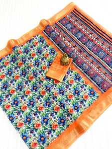 Balajiexport 100% coton Saree soie Blouse Unique numérique imprimé pour les mariages fête fête porter des vêtements indiens pakistanais - Product Image 2