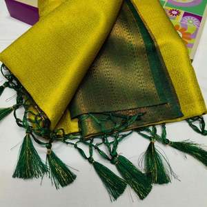Sari en soie original Minakari avec bordure lourde en zari et travail de tissage lourd pour les femmes, fête, festival, vêtements indiens et pakistanais - Product Image 6