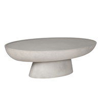Nouvelle table basse en fibrociment écologique au design moderne, blanche, réglable, pour salon, forme ovale, prix raisonnable