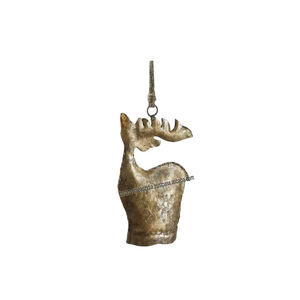Campana decorativa de campanas de metal montada en la pared al por mayor de diseño único en acabado dorado antiguo para decoración de jardín de Diwali de Navidad - Product Image 1