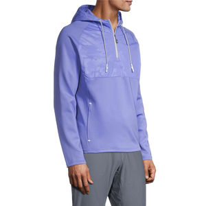 Novedad de 2024, sudaderas con capucha transpirables de talla grande para hombre, servicio OEM ODM personalizable, sudaderas con capucha de media cremallera, Invierno teñido liso - Product Image 6