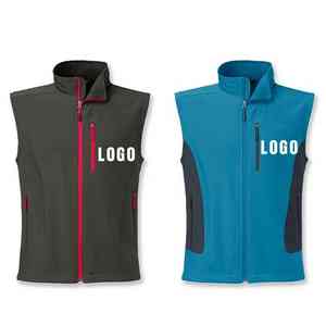 เสื้อกั๊กขนแกะสำหรับผู้ชายเสื้อแจ็กเก็ตแขนกุดนุ่มปักโลโก้สำหรับชุดทำงานกลางแจ้งตามสั่ง - Product Image 4