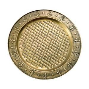 จานรองอาหารทองเหลืองดีไซน์หรูหรา เป็นมิตรกับสิ่งแวดล้อม ทนทาน เพื่อเพิ่มความหรูหราให้กับการตกแต่งบ้าน - Product Image 3