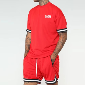 2025 extérieur mode Twin ensembles coton Fitness porter hommes Twin ensemble prix de gros vêtements actifs Gym hommes t-shirt et short ensemble - Product Image 2