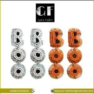 Pendientes de gota con cuentas de Halloween a la moda para mujer, el mejor diseño, forma geométrica, Cosplay, perlas y piedras de diamantes directamente de la India - Product Image 2