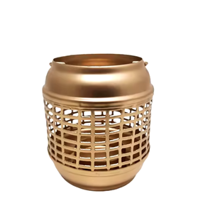 Decoración Moderna para el Hogar, Iluminación Decorativa, Farol de Vela de Metal Cuadrado Dorado Hecho a Mano, de Pie y Colgante para Bodas - Product Image 3