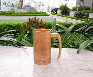 Taza de bambú con mango Vietnamita hecho a mano, 100% Taza de bambú, vaso Natural, regalo - Product Image 2