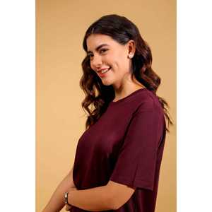 T-shirt en coton surdimensionné à col rond, coupe décontractée, respirant, séchage rapide, manches courtes, vêtement décontracté d'été - Product Image 2