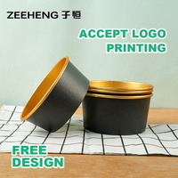 16oz 24oz 32oz Beste Schwarze Papier-Suppenschalen mit Deckeln für Heiße Speisen Goldfolie-Papier-Lebensmittelbehälter
