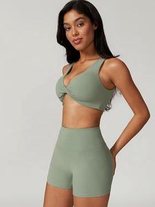 <b>Women's</b> High Waist Yoga Set 2023 Fresh Design Sport Bra and <b>Leggings</b> Solid Pattern Made in Pakistan Fitness Wear - Product Image 3