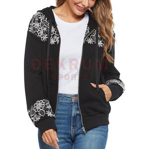 Sweat-shirts d'hiver brodés pour femmes avec logo frontal, couleur et logo personnalisables, respirants, manches longues, style streetwear - Product Image 4