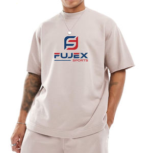 En gros Vintage lourd hommes t-shirt personnalisé blanc 100% coton acide lavage broderie impression par injection directe - Product Image 1