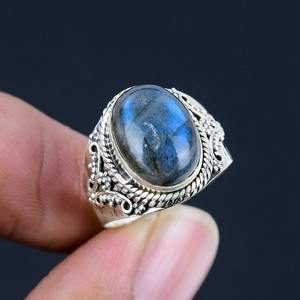 Anillo clásico de estilo bohemio, joyería para mujer, joyería de plata de ley 925, piedra preciosa labradorita, anillo hecho a mano, regalo para el amor - Product Image 4