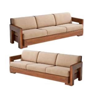 Súper Cómodo marco de madera maciza Sofá Hogar Sala de estar y jardín Patio Set para apartamento Villa Park-Hecho a mano en Indonesia - Product Image 3
