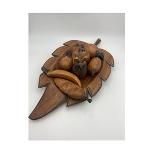 Assiette de feuille en bois de bambou décorée de table utilisée pour les collations et les plats de service de restauration rapide Plateau bon marché Artisanat naturel - Product Image 1