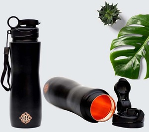 Hot Sale 600ml Sport Accessory Custom Logo Black Copper Water <b>Bottle</b> Thermos Lid Metal Vacuum <b>Flask</b> Tour - Product Image 1