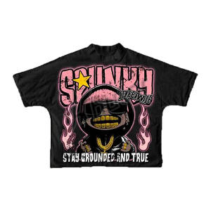 Camiseta recortada de gran tamaño para hombre con serigrafía y logotipo personalizado 100% algodón 260GSM tela de punto con hombros caídos - Product Image 4