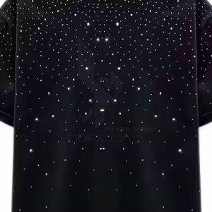 Camiseta de Verano de Alta Calidad para Mujer con Pedrería, Tejido de Punto Ecológico Informal con Pedrería para Fiesta o Club - Product Image 2