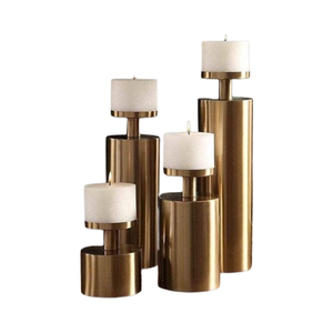 Bougeoirs en or antique de luxe, centre de table, hôtels, restaurants et décoration intérieure au meilleur prix - Product Image 1