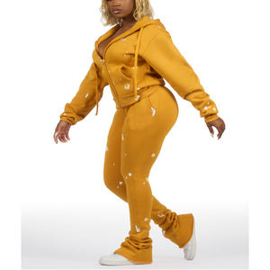 Ensemble de survêtement pour femmes, jogging décontracté, pull-over, tenue de sport confortable et respirante pour l'entraînement et la course à pied - Product Image 1