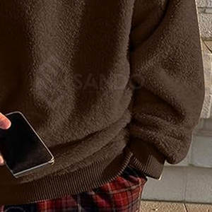 Sweat-shirt Sherpa grande taille pour hommes, couleur personnalisée, vêtements d'hiver à la mode avec nouveau design - Product Image 2