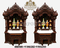 Mandir en bois de teck traditionnel divin pour la salle de prière indienne, design moderne aspect marbre, taille personnalisée, marque DSTEXPORTS