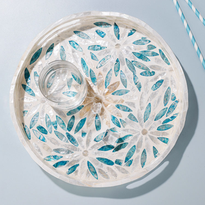 Bandeja de decoración de comodidades de primer rango para hogares hecha a mano, bandeja con incrustaciones de mosaico más vendida, bandejas de nácar - Product Image 3
