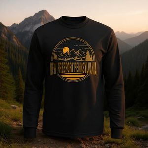 New Freeport Pennsylvania <b>Mountain</b> Hiking Print Long Sleeve <b>T</b>-<b>Shirt</b> - Product Image 3