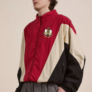 Veste coupe-vent à capuche en nylon rétro des années 90 pour homme, taille plus, logo brodé, veste coupe-vent - Product Image 4