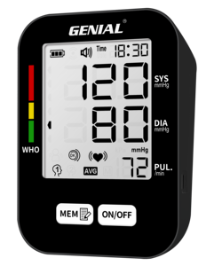 Genialnew new large LCD prezzo di fabbrica monitor digitale per la pressione sanguigna portatile automatico del braccio superiore - Product Image 1