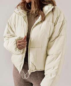 Chaquetas personalizadas de Invierno para mujer, chaqueta acolchada con cremallera completa de manga larga, abrigos con bolsillos, servicio OME - Product Image 5