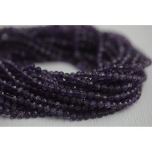 Chaîne de perles rondes facettées en améthyste naturelle - Product Image 2