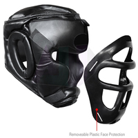 Casque intégral en cuir de haute qualité pour l'entraînement de boxe - Léger, respirant, durable, design réglable