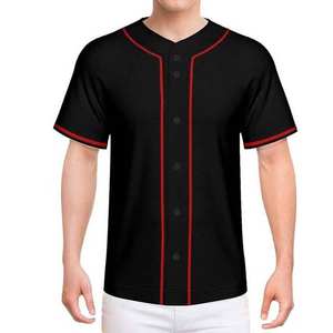 New Arrival Fashion Sports Team Logo Uniform Baseball Jersey OEM Designs, Custom Breathable Black Baseball Jersey - Product Image 6