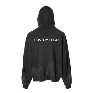 OEM muestra gratis Sudadera con capucha 100% algodón en blanco de gran tamaño Zip Up Vintage Acid Wash Sun Faded Hoodies para hombres - Product Image 5