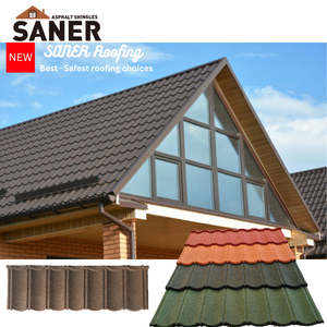 Tegole Decorative Moderne in Ferro Ondulato per Tetti, Lastre di Copertura in Acciaio Zincato Rivestite in Pietra per Magazzini e Officine - Product Image 1