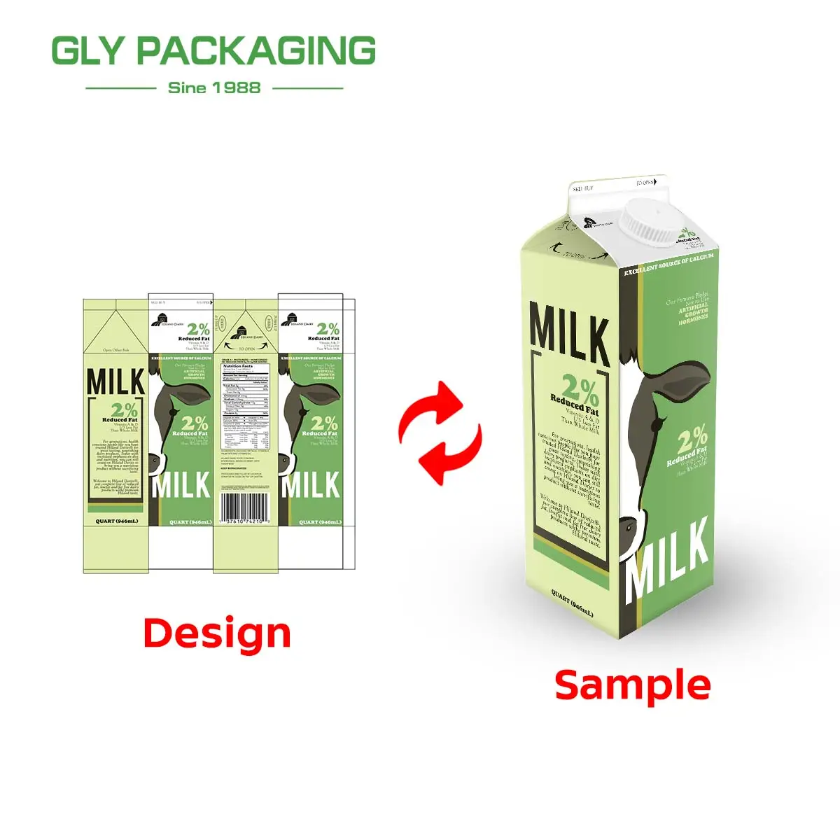 شعار مخصص صندوق عصير الطعام العقيم تغليف علب كرتون الحليب عصير مخصص اصنع علامتك التجارية الخاصة من علب الحليب