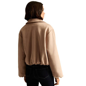 เสื้อแจ็คเก็ตบอมเบอร์แฟชั่นสำหรับผู้หญิง ผ้าแคนวาสน้ำหนักเบา ซิป ระบายอากาศได้ดี ลายพิมพ์ สตรีทแวร์ เสื้อนอก OEM แบรนด์ดิบสั่งทำพิเศษ - Product Image 4