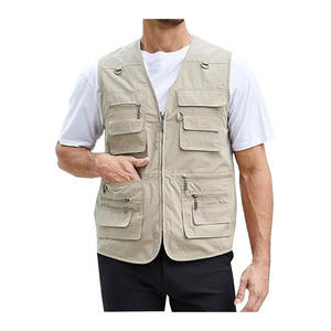 Chaleco de trabajo de seguridad multibolsillo personalizado para hombres, chaleco de utilidad informal reflectante duradero, chaleco con bolsillos múltiples para ropa de trabajo - Product Image 4
