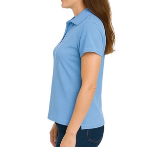 Nueva Llegada, Diseño de Logotipo Personalizado, Camisetas de Punto Vintage para Mujer, Manga Corta, Transpirables, Camisetas Polo de Alta Calidad para Mujer - Product Image 4