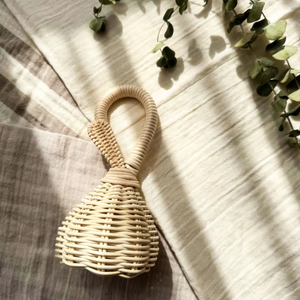 Hochet en rotin, hochet naturel pour bébé, jouet cloche en bambou, jouet en rotin pour enfants, hochet en rotin, hochet en osier pour bébé, cadeau pour bébé 14cm - Product Image 1