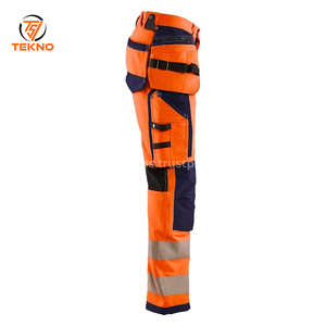 Custom <b>Men</b> <b>Work</b> Pant Hot Sale 100% Cotton Reflective & Safe Multi-Pocket Slim Fit <b>Work</b> Trousers with Flat Front Style for <b>Men</b> - Product Image 3